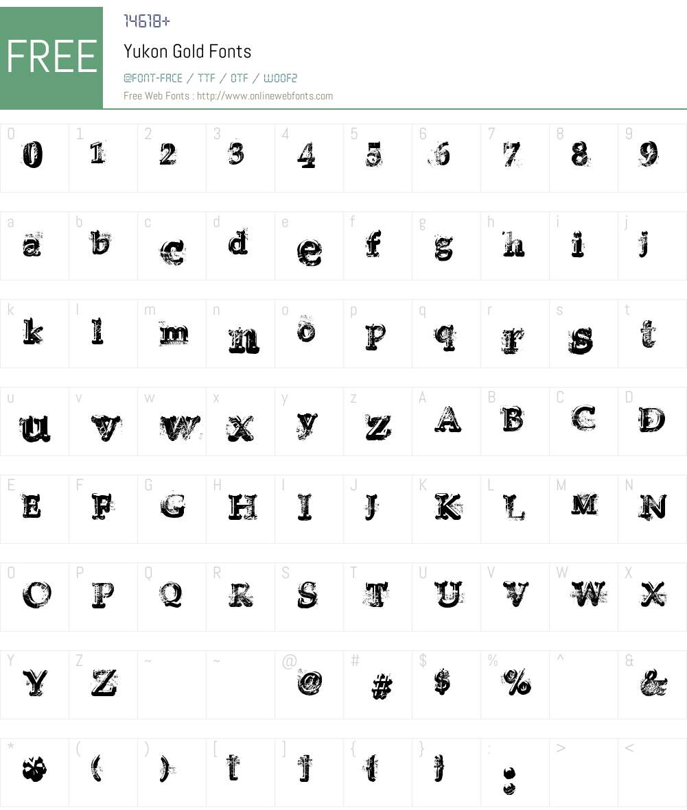 Yukon Gold Font Screenshots