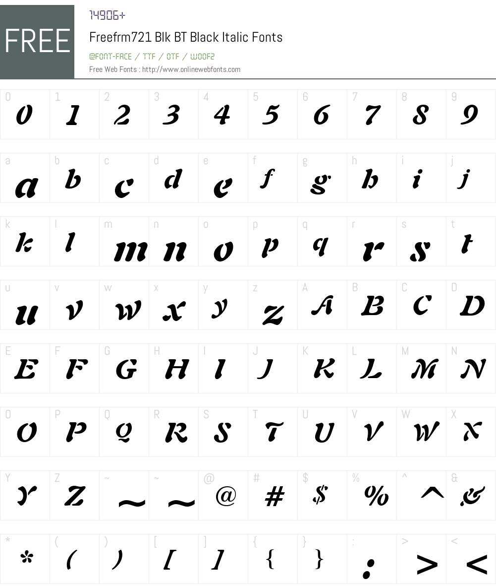 Freefrm721 Blk BT Font Screenshots