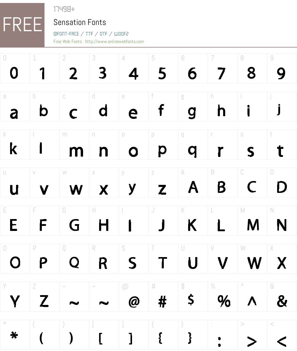 Sensation Font Screenshots