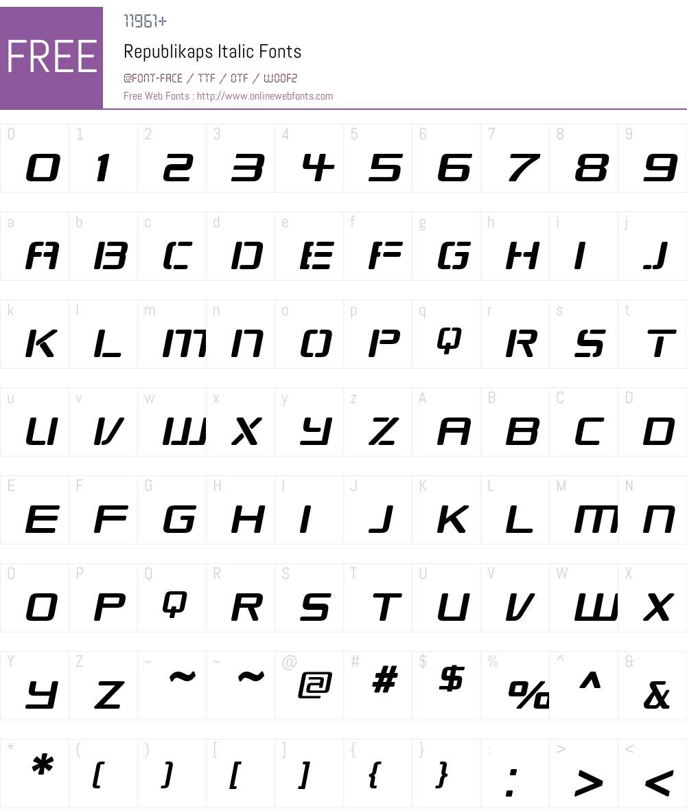 Republikaps Font Screenshots