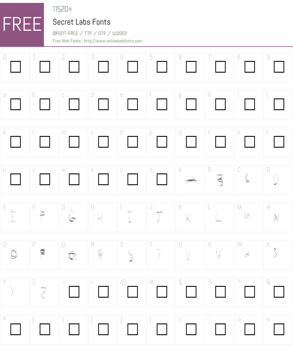 Secret Labs Font Screenshots