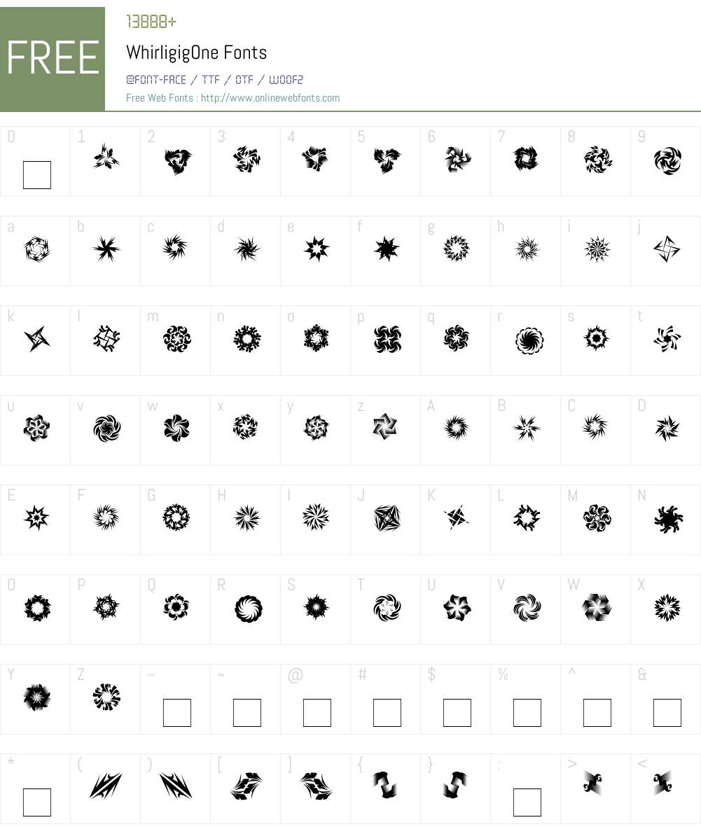 WhirligigOne Font Screenshots