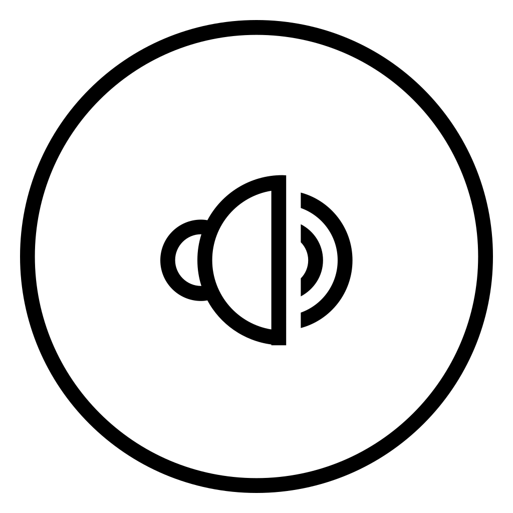 Speaker Outline Symbol In Circular Button