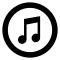 Itunes Logo Of Amusical Note Inside A Circle