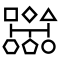 Geometrical Basic Shapes Outlines In A Graphic Connected By Lines