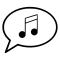 Bubble Message Musical Single Bar Note