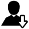 Man With Down Arrow