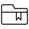 Bookmarked Folder Outlined Interface Symbol