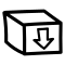 Box With An Arrow Sign Pointing Down Hand Drawn Symbol
