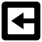 Back Left Arrow Symbol In Square Outline