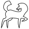Horse Facing Rear With Lifted Tail Outline