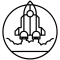 Rocket Ship Outline In Launching Position