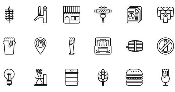 Craft Beer Pixel Perfect Modern Outline And Cle