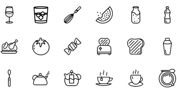 Smashicons Gastronomy Outline