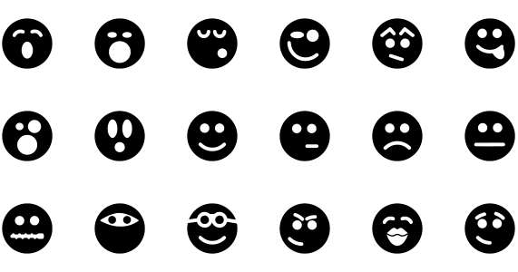 Emoticons And Smileys Dark