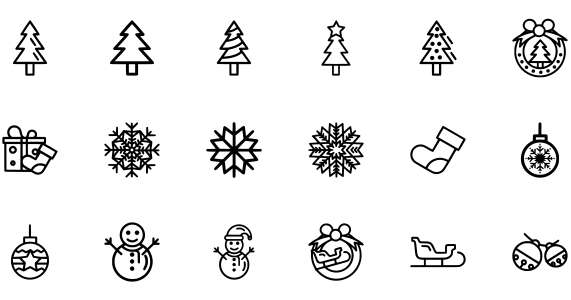 Christmas Stroke Icon Collection