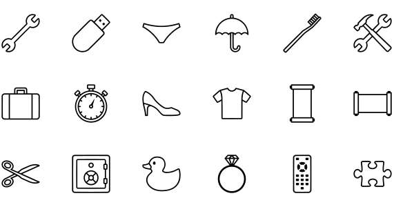 Everyday Objects Line Art