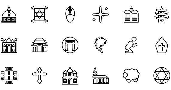 Smashicons Religion Outline