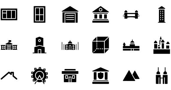 Buildings Landmarks Set