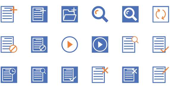 Yellow and blue two color office OA icon