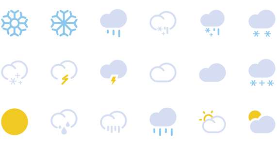 Weather icon line and face