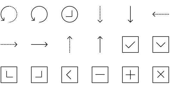 Various arrow and switch line icons