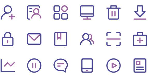 Two color linear common icon