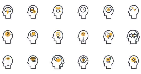 Thinking brain map ICON