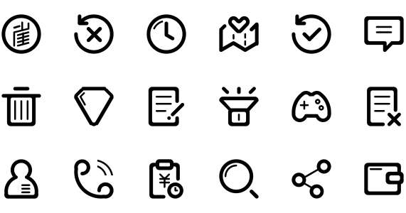 Thickness combined with linear icons