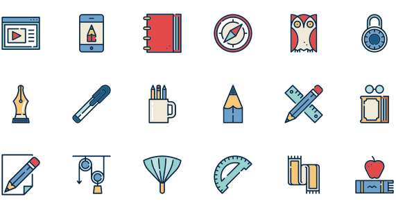 Stationery icons