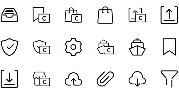 Simple linear rounded icon library