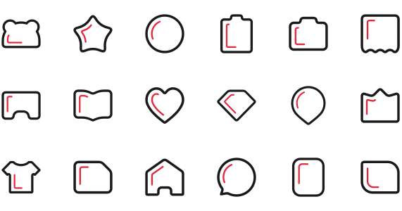 Simple linear common social icons