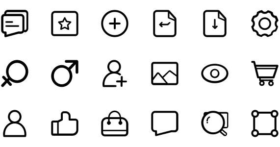 Simple linear campus community icon library