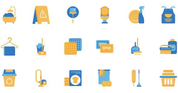 Service industry color cleaning icon