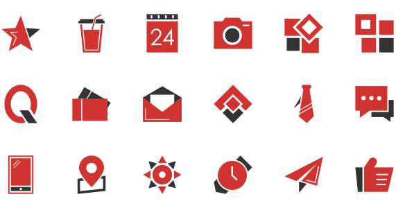 Red black business fill icon