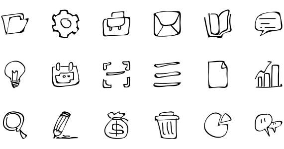 Product prototype with hand drawn icon library