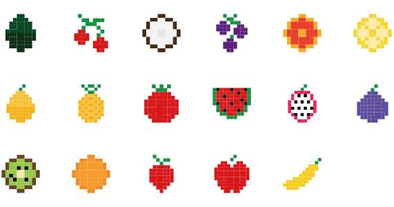 Pixel fruit icon