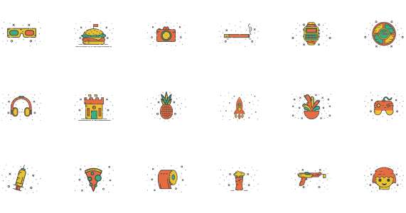 Orange green yellow tricolor theme icon