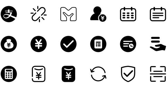 Online merchant bank wireless icon library