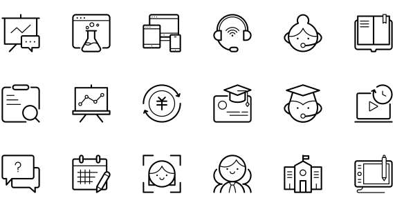 Online education service industry icons