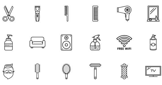 No 88 styling barber shop icon