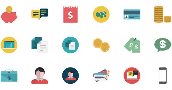 Multicolor financial business small icons