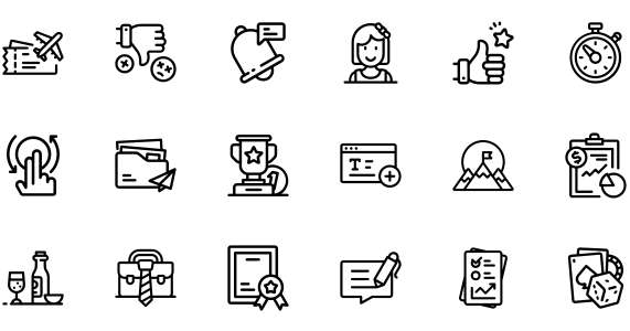 Monochrome linear business enterprise PPT icon