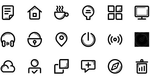 Monochrome icon combination