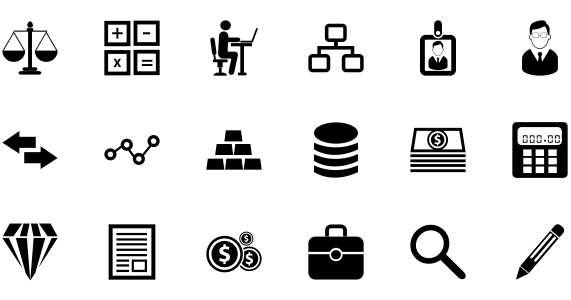 Monochrome financial business small icon