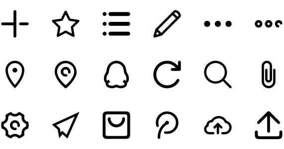 Medium line commonly used Icon
