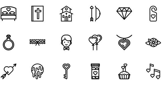 Linear wedding icon