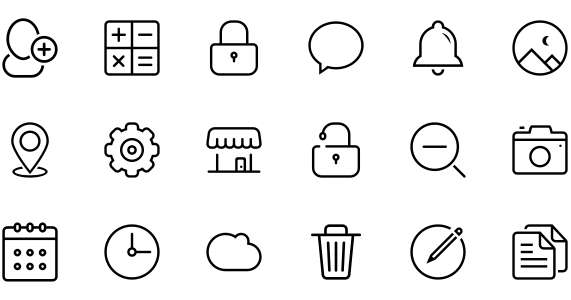 Linear shopping class icons