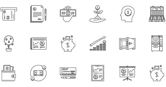 Linear icon financial related