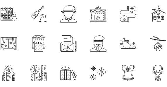 Linear icon christmas related